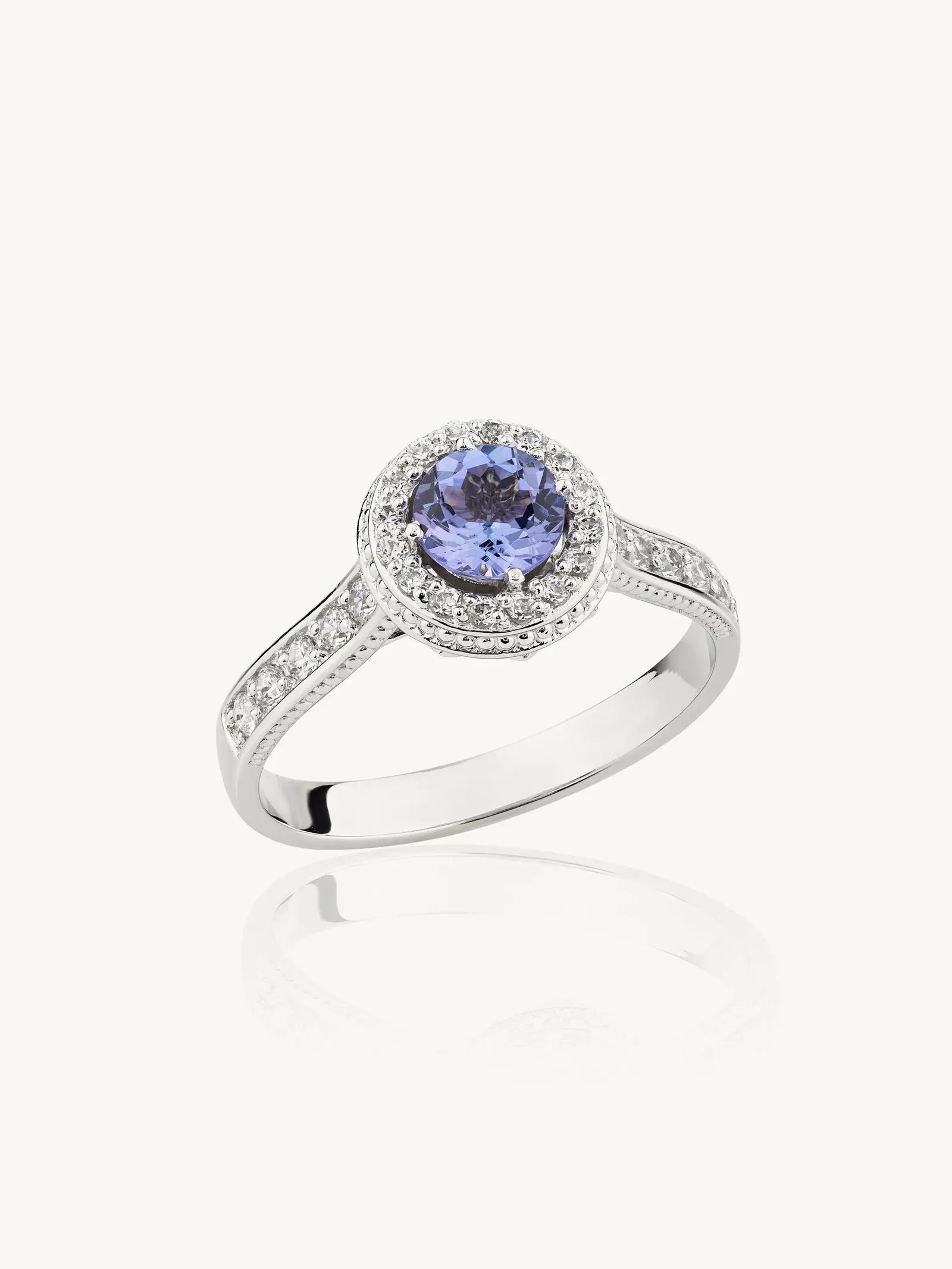 Maritsa Round Halo Stone Cocktail Ring