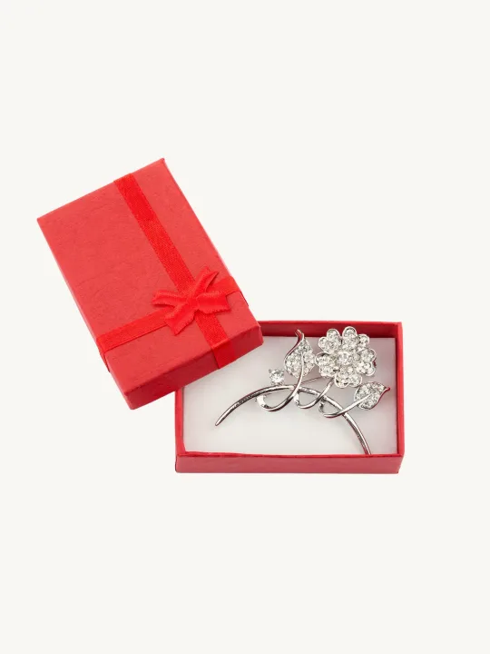 Struma White Gold Floral Brooch