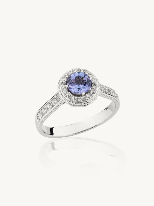 Maritsa Round Halo Stone Cocktail Ring