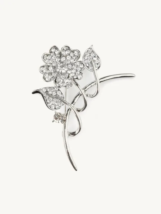 Struma White Gold Floral Brooch