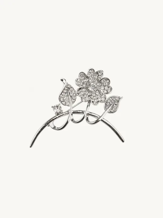 Struma White Gold Floral Brooch