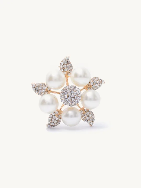 Yantra Pearl Floral Brooch