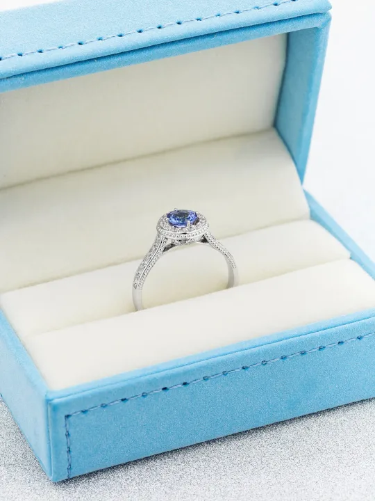 Maritsa Round Halo Stone Cocktail Ring